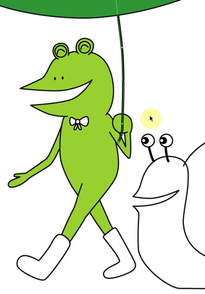 カラーのカエルのイラスト