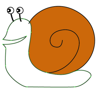 カタツムリにカラー処理