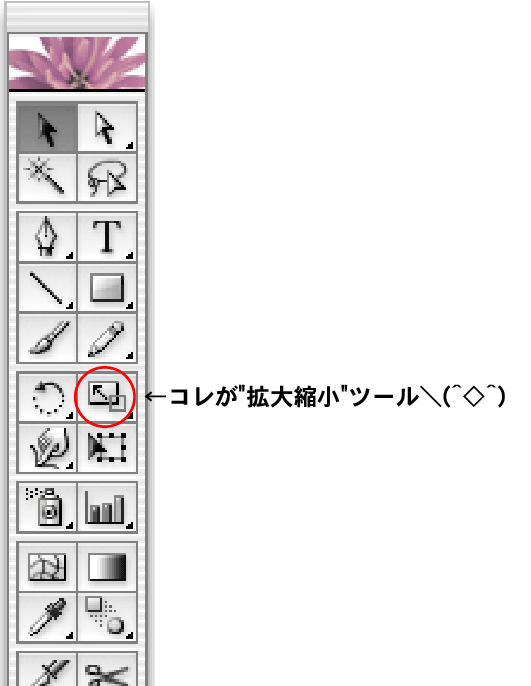 イラストレーターで拡大縮小する方法