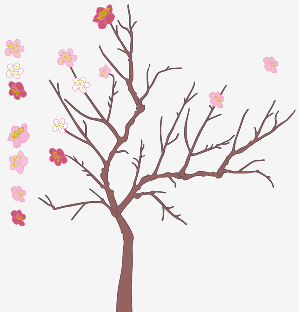 Illustratorでトレースした桜のイラスト