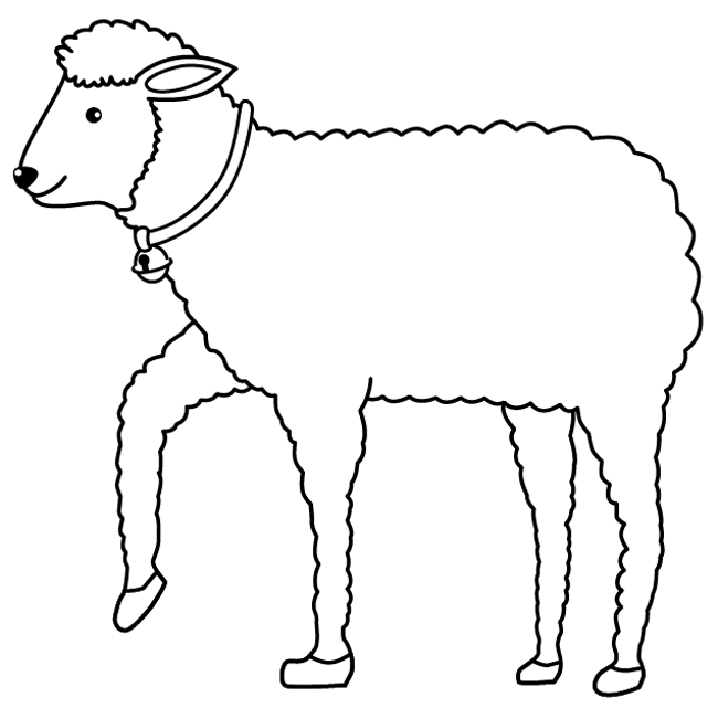羊のイラストのトレース
