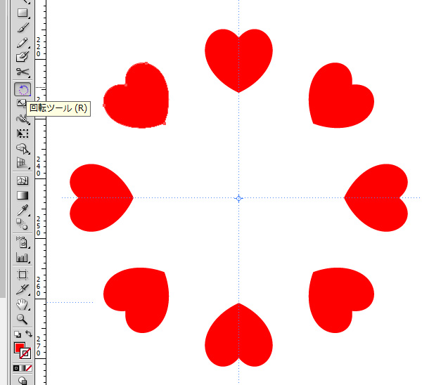 Illustrator回転コピーでオブジェクト中心を軸に指定角度で複製する方法 動画