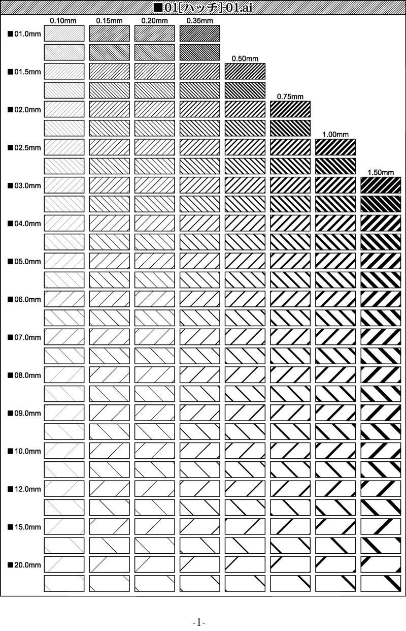 Illustrator パターンスウォッチ素材集 ハッチング ドット 製図 特許図面 断面図 地質図 印刷用 イラレ屋