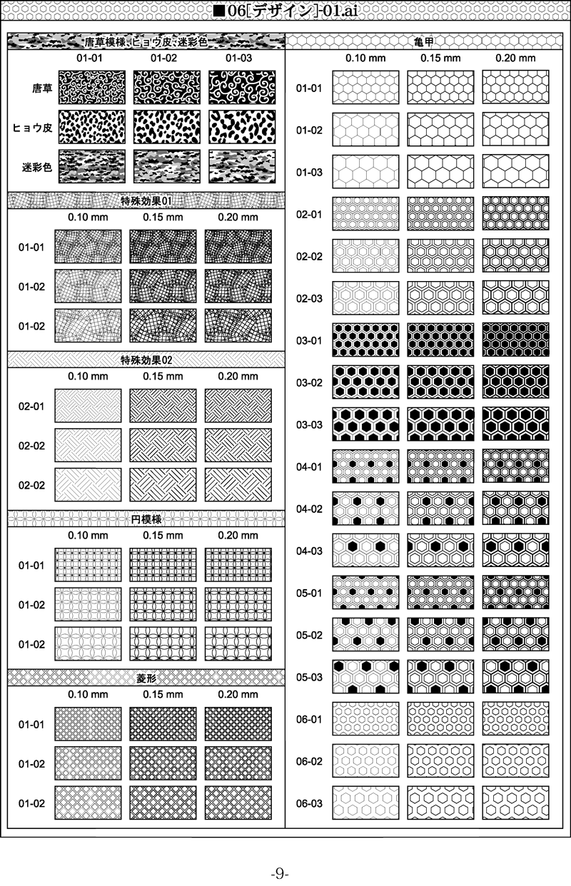 Illustrator パターンスウォッチ素材集 ハッチング ドット 製図 特許図面 断面図 地質図 印刷用 イラレ屋