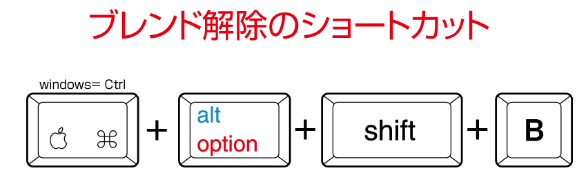 Illustrator ブレンド解除 ショートカット