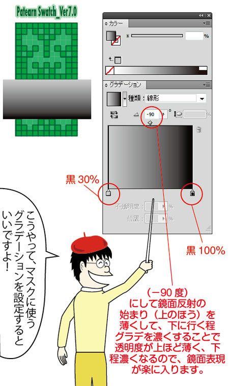 ●○● オレ流 イラレ道場 ●○●-グラデーションで透明度を定義